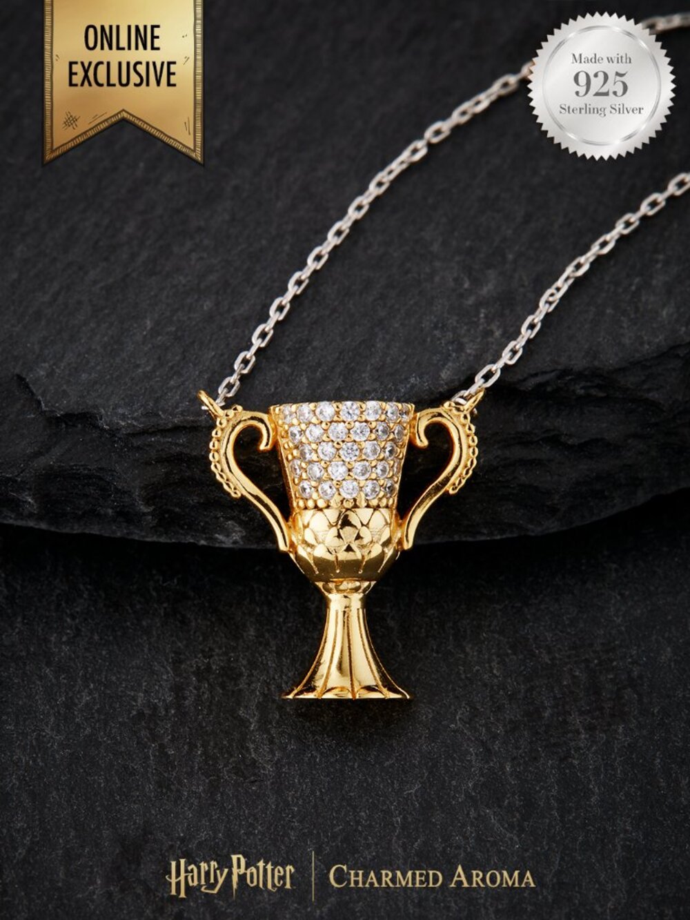 Harry Potter Hufflepuff Cup Horcrux Necklace, 925 Sterling Silver